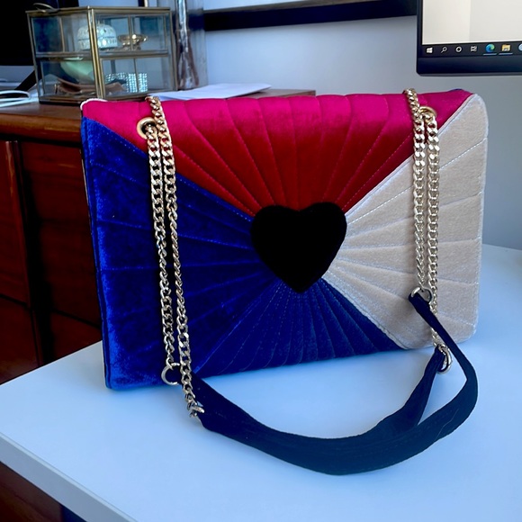 Pomikaki Italian Velvet Handbag in Multicolor - Picture 3 of 6